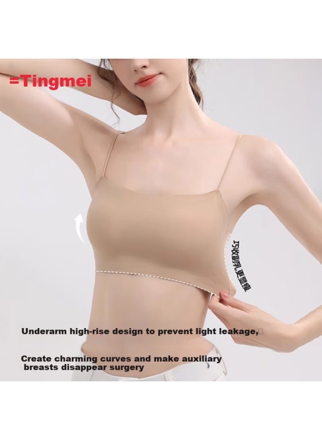 Gracewell Women's Camisole Dress Special Thin Shoulder Strap Invisible Traceless Bra Push-up Anti-slip Chest Wrap Backless Slim - Image 2