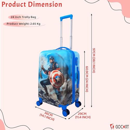 GOCART WITH G LOGO عربة سفر للأطفال مع شعار G حقيبة سفر كرتونية للأطفال (تصميم-8، كبير) - Image 2