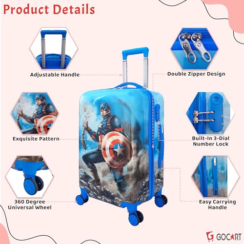 GOCART WITH G LOGO عربة سفر للأطفال مع شعار G حقيبة سفر كرتونية للأطفال (تصميم-8، كبير) - Image 4