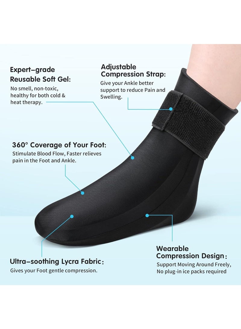 Bluejw 2pcs Ankle Ice Pack Wrap Flexible Ankle Ice Pack for Injuries Reusable Gel, Cold Pack for Ankle Pain Relief Hot Cold Therapy Ankle Cold Wrap for Sprains, Achilles, Tendonitis and Swelling - Image 4