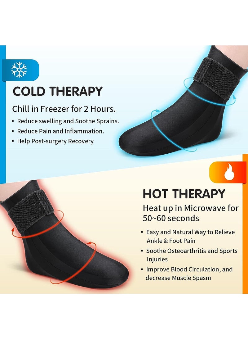 Bluejw 2pcs Ankle Ice Pack Wrap Flexible Ankle Ice Pack for Injuries Reusable Gel, Cold Pack for Ankle Pain Relief Hot Cold Therapy Ankle Cold Wrap for Sprains, Achilles, Tendonitis and Swelling - Image 3
