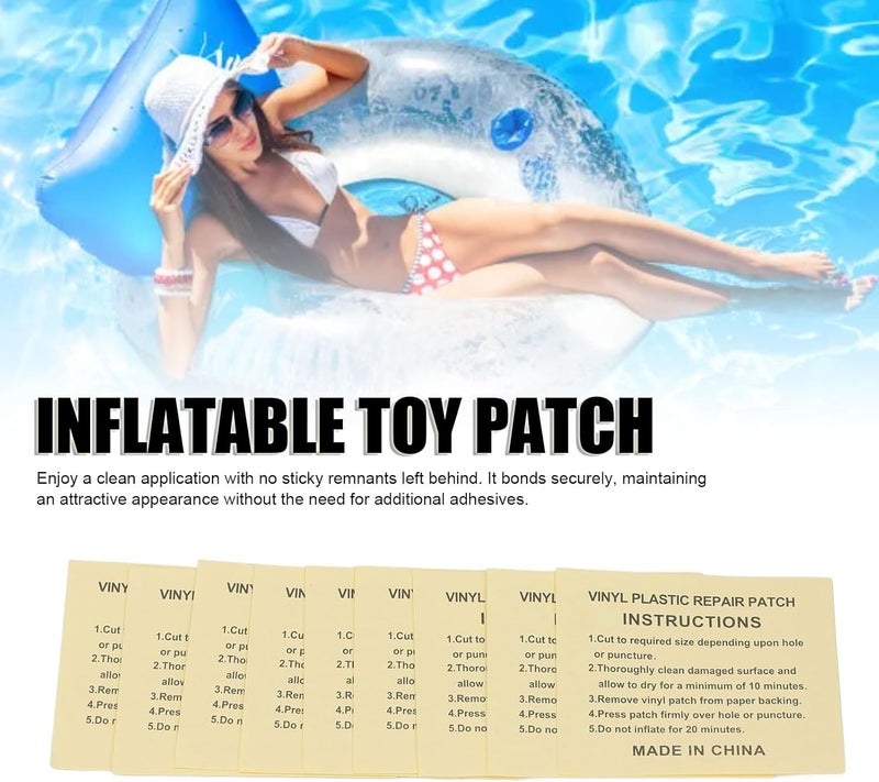 RiToEasysports 100pcs Patch, PVC Water Proof Transparent Self Adhesive Repair Patch for Air Mattress Swimming Ring Inflatable Toy - Image 5