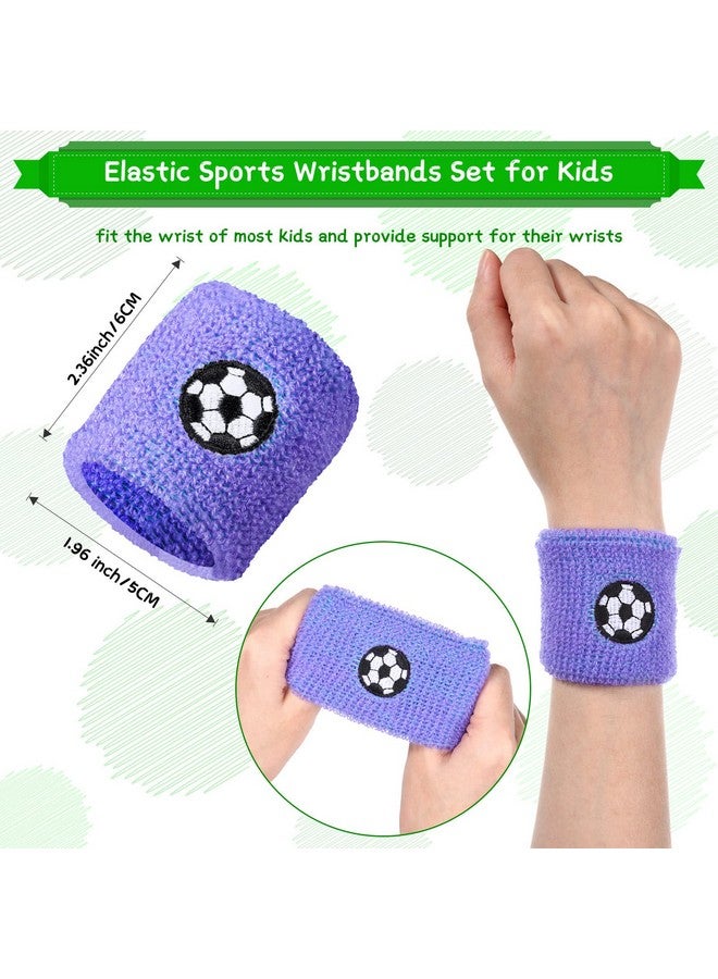 Zomiboo 24 Pieces Kids Sweatbands Kids Athletic Wristbands Childrens Sweat Bands Assorted Colors Football Sweatband Sports Party Favors For Sports Birthday Party 6 Colors - Image 3