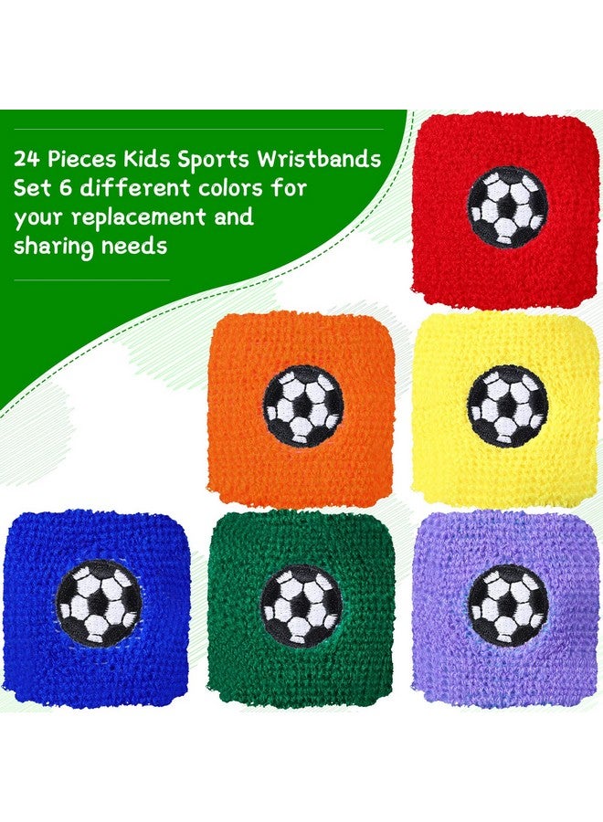 Zomiboo 24 Pieces Kids Sweatbands Kids Athletic Wristbands Childrens Sweat Bands Assorted Colors Football Sweatband Sports Party Favors For Sports Birthday Party 6 Colors - Image 5