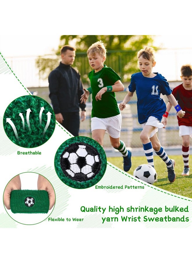Zomiboo 24 Pieces Kids Sweatbands Kids Athletic Wristbands Childrens Sweat Bands Assorted Colors Football Sweatband Sports Party Favors For Sports Birthday Party 6 Colors - Image 4