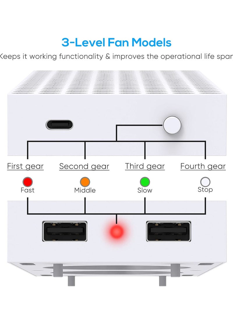 Generic - Cooling Fan Mount for Xbox Series S Consoles, Dual High-Speed Cooling Fans and Dock Attachment, Two Mounting Options For Fans, Three Adjustable Speeds, and Two Additional USB Ports - Image 1