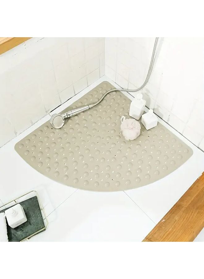 Grey Non Slip Shower Mat with Suction Cups 21 3x21 3 Inch Drain Holes PVC Bath Mat - Image 4