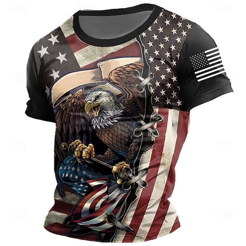 Men'S T-Shirt 3D National Style Printing Round Neck Short Sleeve T-Shirt - Image 2