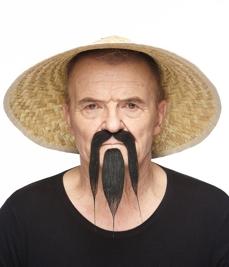 Mustaches Self Adhesive Fake Mustache and Beard, Novelty, Shaolin False Facial Hair, Costume Accessory for Adults Black Color - Image 2