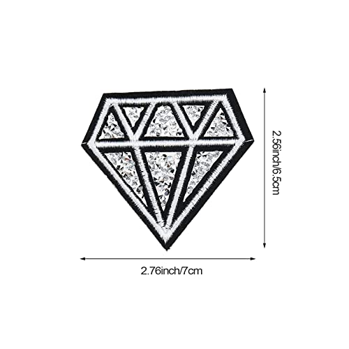 DonLeeving 10 Pack Rhinestone Decorative Patches Bling Diamonds Emoboridered Iron on Repair Patches Vintage DIY for Jeans Clothing Iron on Appliques - Image 2