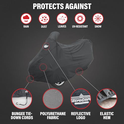 UltraGard Essentials Can-Am RT 2010-2019 Full Cover - Weather & Water Resistant Protection, Elastic Hem, Antenna Flaps, Rustproof Grommets, Windshield Liner, Zippered Pouch - Black - Image 4