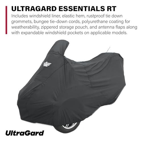 UltraGard Essentials Can-Am RT 2010-2019 Full Cover - Weather & Water Resistant Protection, Elastic Hem, Antenna Flaps, Rustproof Grommets, Windshield Liner, Zippered Pouch - Black - Image 3
