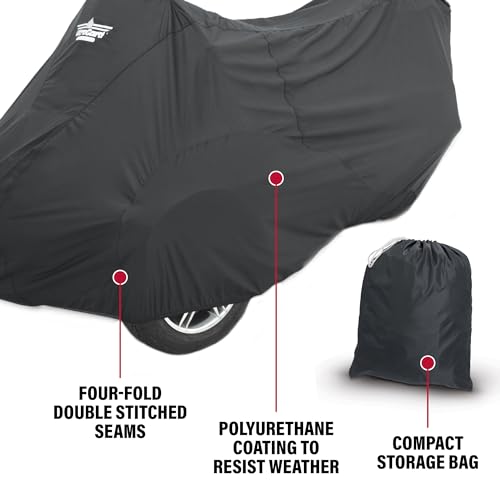 UltraGard Essentials Can-Am RT 2010-2019 Full Cover - Weather & Water Resistant Protection, Elastic Hem, Antenna Flaps, Rustproof Grommets, Windshield Liner, Zippered Pouch - Black - Image 5