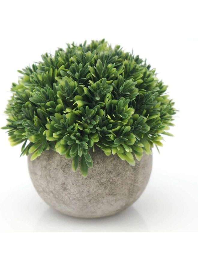 Velener Artificial Boxwood Faux Plant Indoor Topiary Small Desk Plant Decor for Bedroom Office Cubicle Shelf Decor Window Will Plant Shelf Decoration Dorm Kitchen Counter Farmhouse Home Decor Accent - Image 2