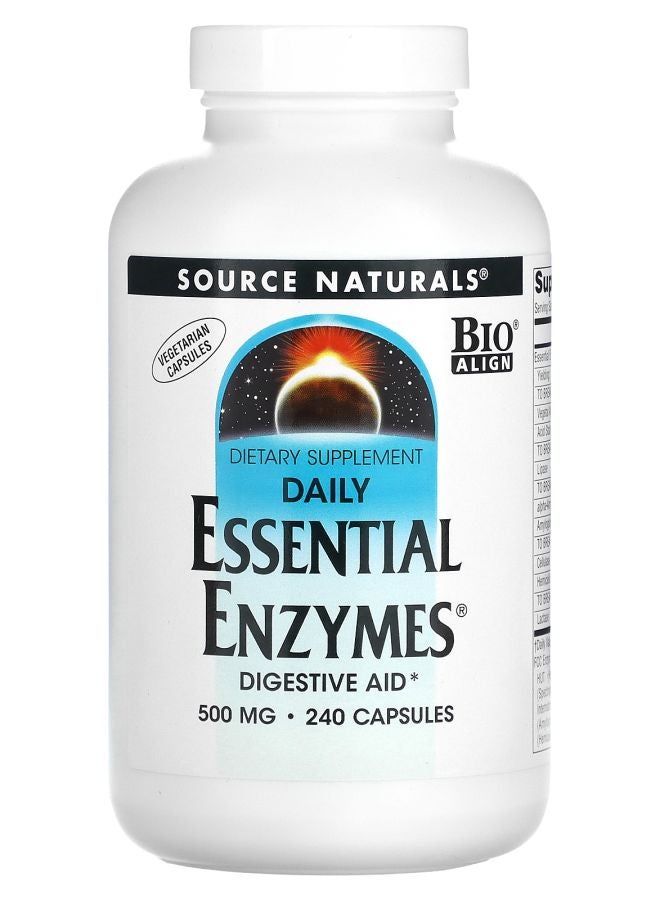 Daily Essential Enzymes 500 mg 240 Veg Capsules