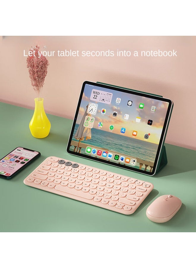 بي.أو.دب لوحة مفاتيح لاسلكية للشحن عبر البلوتوث 78 مفتاح عالمية للهواتف المحمولة والأجهزة اللوحية وأجهزة الكمبيوتر المحمولة مجموعة لوحة مفاتيح وفأرة - Image 2