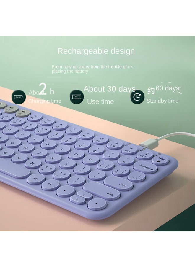 بي.أو.دب لوحة مفاتيح لاسلكية للشحن عبر البلوتوث 78 مفتاح عالمية للهواتف المحمولة والأجهزة اللوحية وأجهزة الكمبيوتر المحمولة مجموعة لوحة مفاتيح وفأرة - Image 5