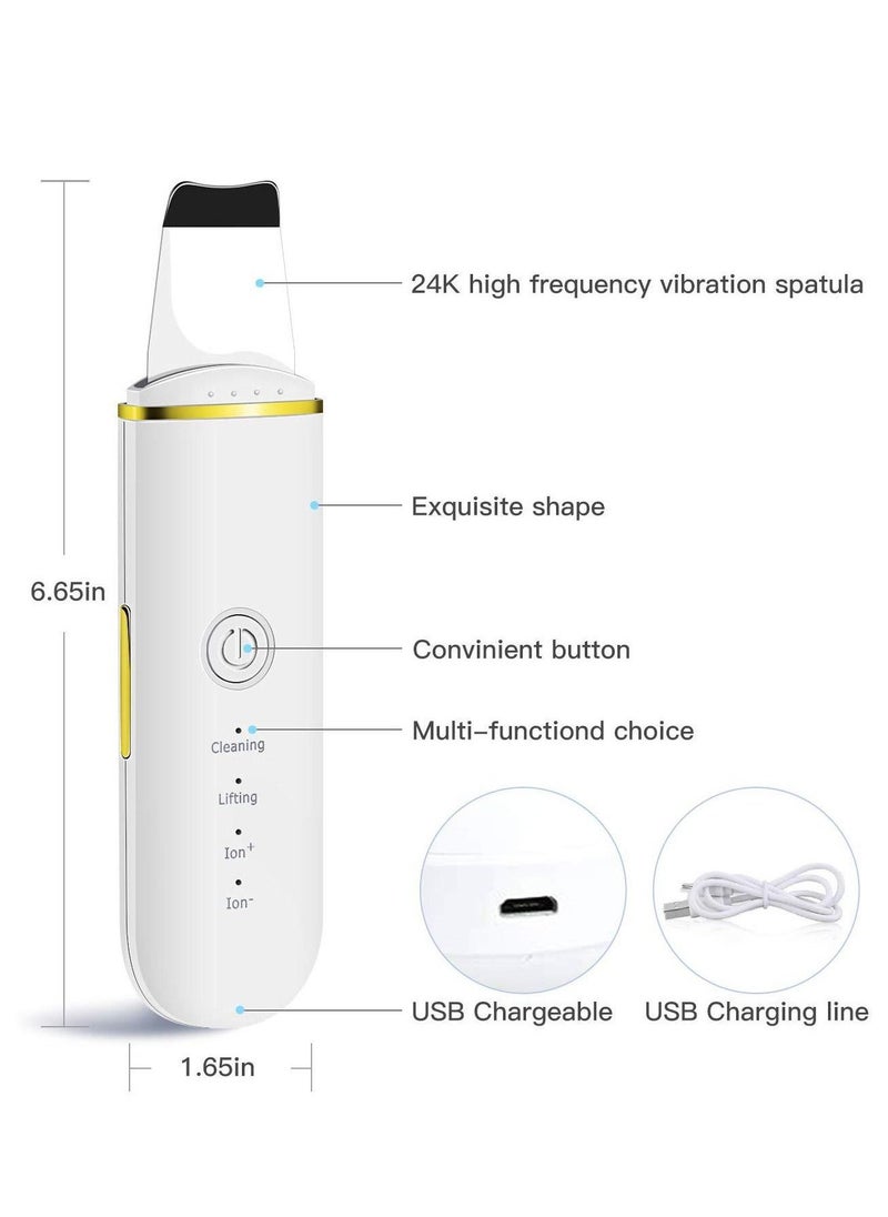 Ultrasonic Skin Scrubber Vibration Face Spatula Blackhead Remover Facial Scrubber Shovel Clean Cavitation Peeling Facial Lifting