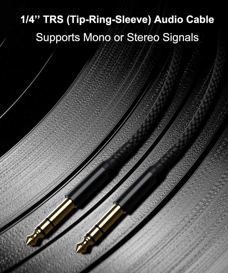 Elebase 1/4 Inch TRS Instrument Cable 20ft 2-Pack,Straight 6.35mm Male Jack Stereo Audio Interconnect Cord,6.35 mm Balanced Line for Electric Guitar,Bass,Keyboard,Mixer,Amplifier,Amp,Speaker,Equalizer - Image 5