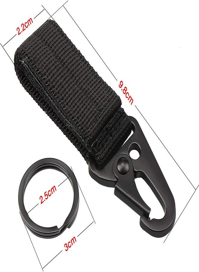 Coolty 5 Pack Tactical Hanging Belt Carabiner Clip Molle Strap Snap Hook Nylon Webbing Buckle Strap Clip Backpack Tape Keychain Hanging Buckle Belt for Camping Hiking Outdoor Activity - Image 3