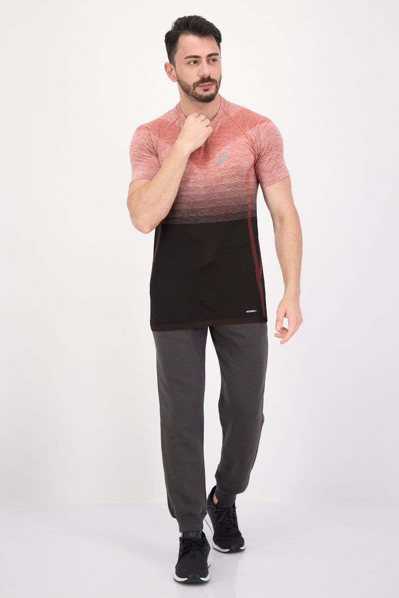 asics Men Slim Fit Short Sleeve Training T-Shirt, Rust - Image 4