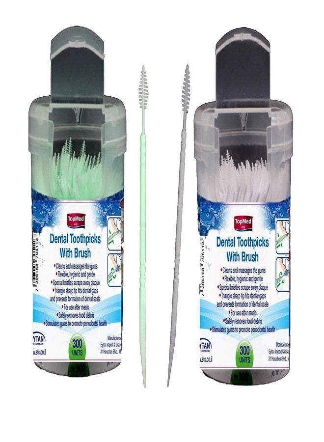 TOPMED ETS فرشاة أسنان TOPMED ETS للعناية بالفم، خيط أسنان بلاستيكي، عود أسنان، فرشاة بين الأسنان (300 قطعة في علبة)  - Image 2