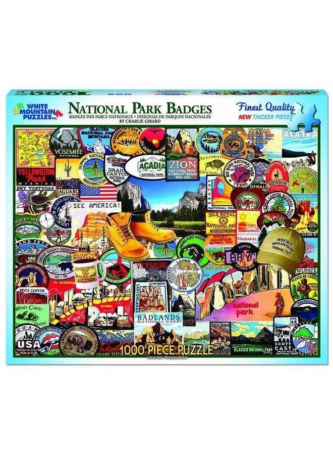WHITE MOUNTAIN - Puzzles National Park Badges 1000 Piece Jigsaw Puzzle - Image 1