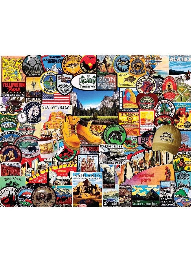 WHITE MOUNTAIN - Puzzles National Park Badges 1000 Piece Jigsaw Puzzle - Image 1