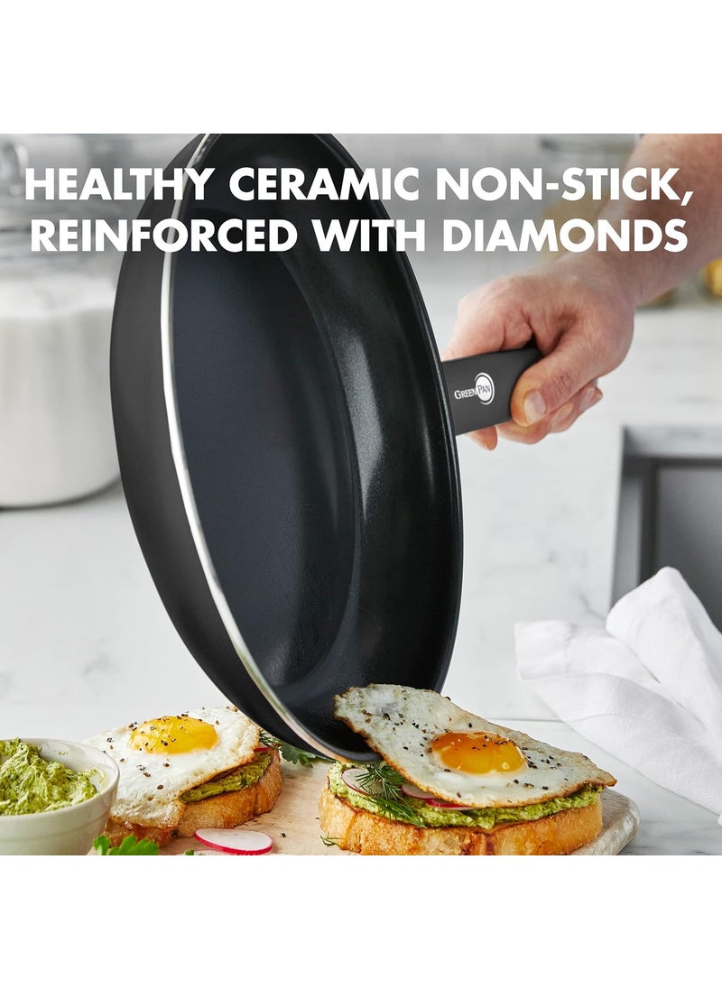 Greenpan GreenPan Cambridge Healthy Ceramic Nonstick Induction Aluminum Open Frying pan - Black (30 CM)  - Image 2