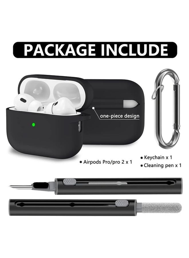 غلاف AirPods Pro 2 الأخضر من ماتشا مع قلم تنظيف، غطاء خارجي ناعم مضاد للسقوط - Image 3