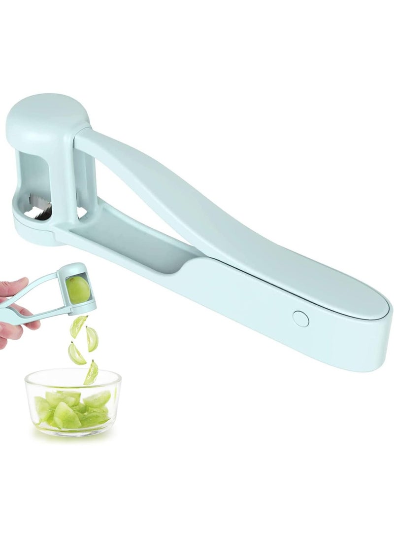 Grape Cutter Grape Slicer for Toddlers Baby,Grape Cherry Tomato Strawberry Cutter Quarter Slicer tool For Vegetable Fruit Salad Cake Decoration,Stainless Steel kitchen Gadget Fruit cutter - Image 1