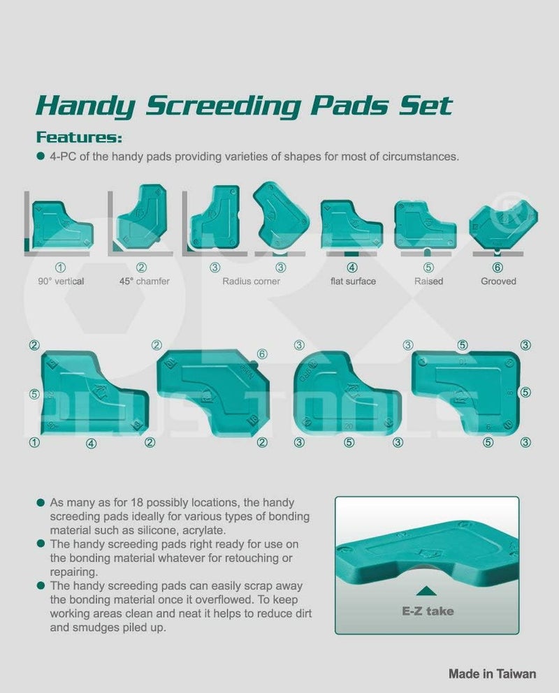 ORX PLUS TOOLS ORXPLUS Tools 4 Pieces Caulking Tool Kit Silicone Sealant Finishing Tool for Silicone Sealant Grout Finishing Sealing, Green - Image 2