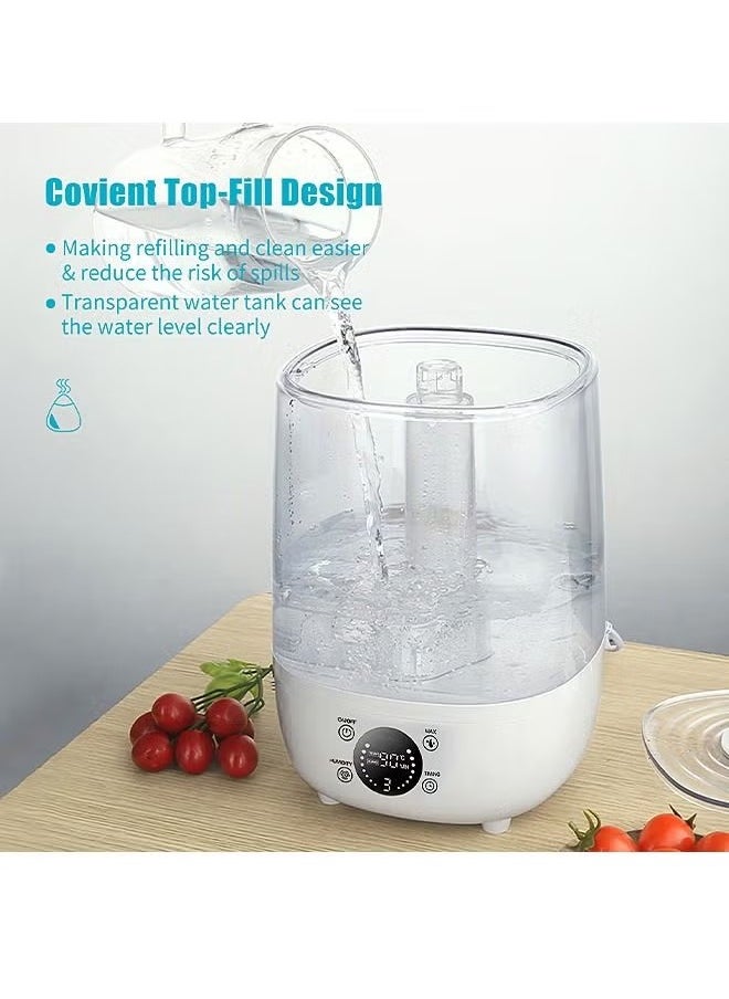 Mi VAZA Cool Mist Humidifier, Adjustable Fog Automatic Shutdown Essential Oil Diffuser, Portable Ultrasonic Humidifier Mist Vaporizer, Quiet Large Capacity Air Atomizer For Home Office, (White 2)  - Image 2