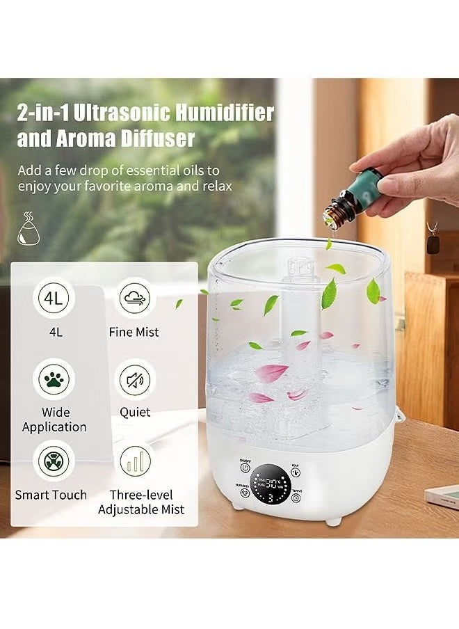 Mi VAZA Cool Mist Humidifier, Adjustable Fog Automatic Shutdown Essential Oil Diffuser, Portable Ultrasonic Humidifier Mist Vaporizer, Quiet Large Capacity Air Atomizer For Home Office, (White 2)  - Image 4