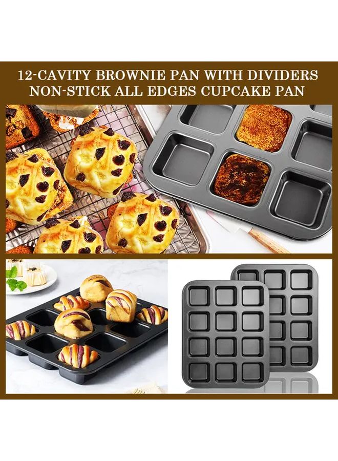 3pcs Non Stick Carbon Steel Square Cake Bread Loaf Pan Oven Safe Baking Supplies - Image 2
