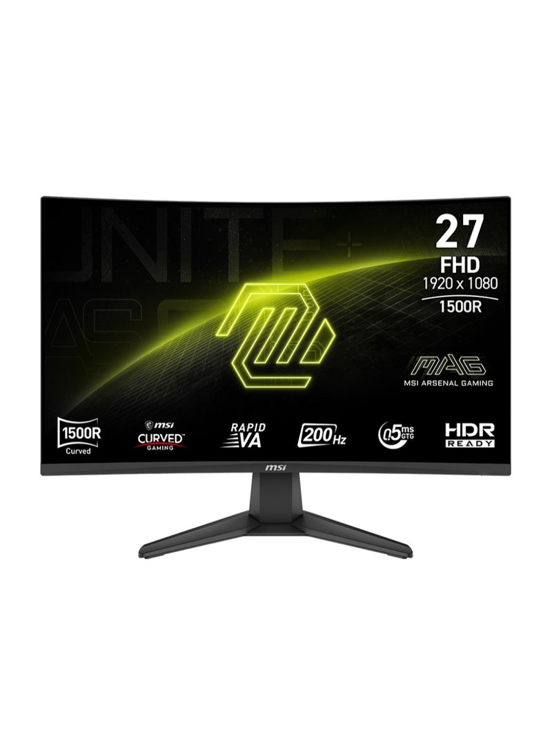 MSI MAG 276CF E20 27" Curved Gaming Monitor, 200Hz, 0.5ms, VA Panel, 1500R Curvature, AMD FreeSync, HDR Ready, 3000:1 Contrast, HDMI 2.0b & DP 1.2a, Tilt Adjustable, Anti-Flicker, VESA Mount, Low Blue Light, Black | 9S6-3CE11M-030 - Image 1
