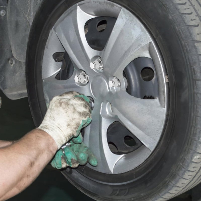 صامولة معدنية مقاومة للصدأ لبراغي العجلات - إكسسوار للعجلات لتثبيت الإطارات بأمان وسهولة التركيب - Image 5