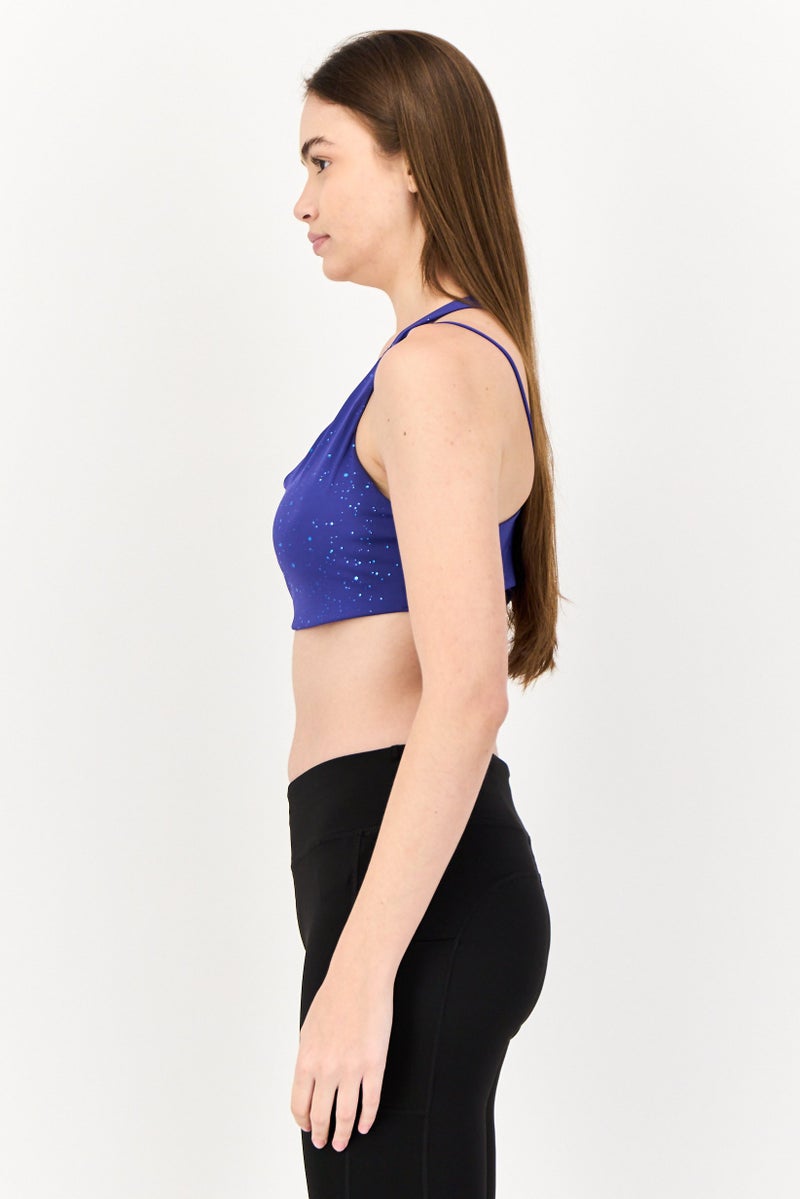 PUMA Women Sportswear Fit Padded Sports Bra, Blue - Image 2