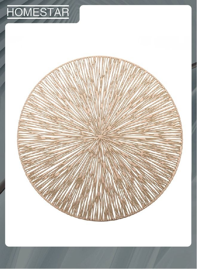 هومستر 8 حزمة مستديرة الألعاب النارية مواضع زخرفية PVC مجوفة طاولة مكان ماتز مقاوم للحرارة مواضع الطعام غير المنزلق للمطبخ المنزلي سليفر، ذهب - Image 4