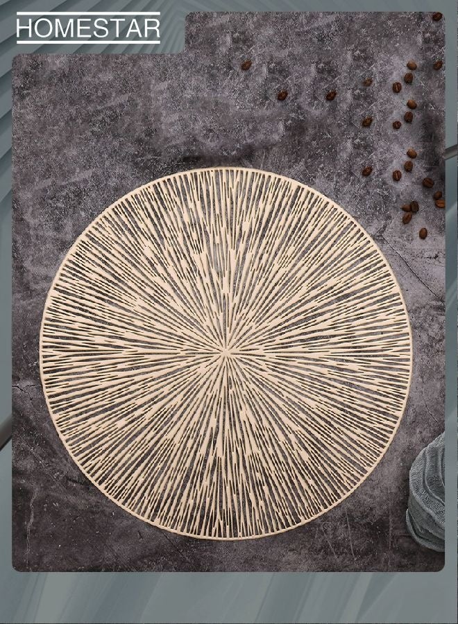 هومستر 8 حزمة مستديرة الألعاب النارية مواضع زخرفية PVC مجوفة طاولة مكان ماتز مقاوم للحرارة مواضع الطعام غير المنزلق للمطبخ المنزلي سليفر، ذهب - Image 5