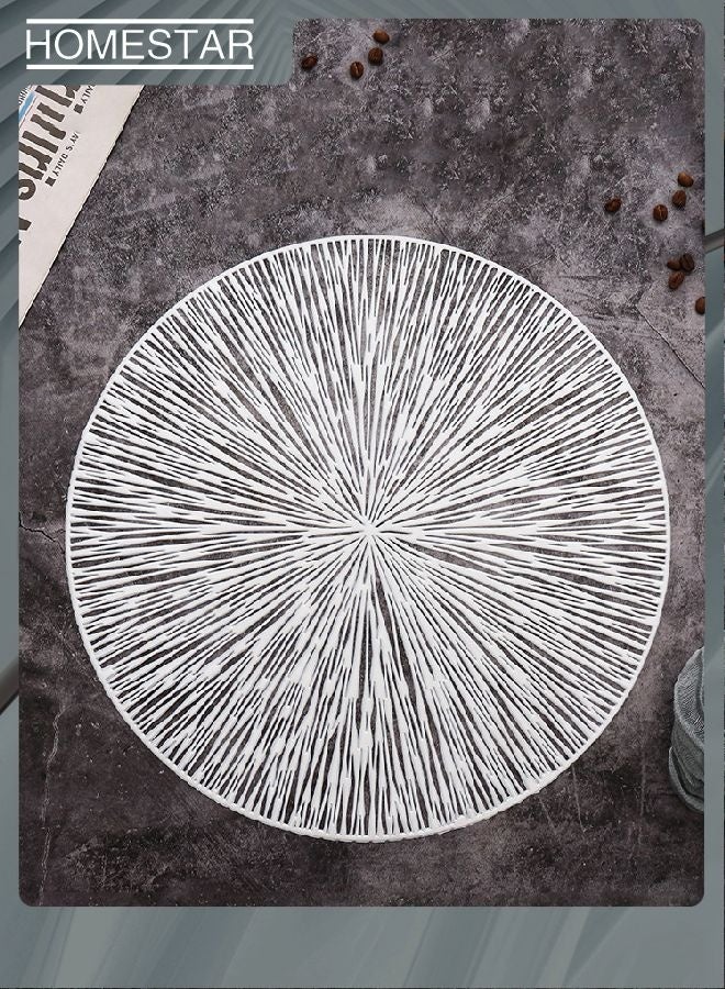 هومستر 8 حزمة مستديرة الألعاب النارية مواضع زخرفية PVC مجوفة طاولة مكان ماتز مقاوم للحرارة مواضع الطعام غير المنزلق للمطبخ المنزلي سليفر، ذهب - Image 2