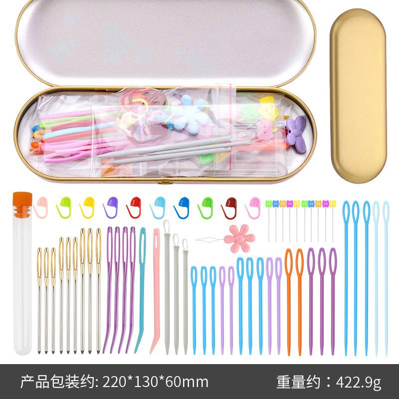 Selling Blunt Head Big Eye Curved Needle Hand Sewing Needle Elbow Needle Sweater Sewing Needle Diy Knitting Tool Combination - Image 1