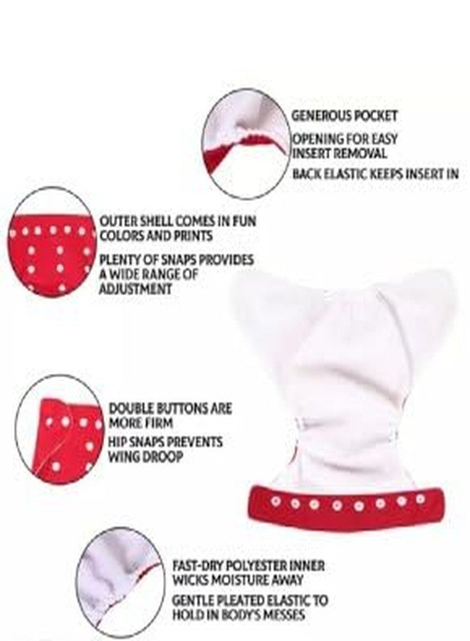 Miracle Moms Baby Cloth diapers Washable and Reusable/ 100% adjustable Nappy for 0-3 years (Without Inserts) (Multicolor, One Size, 4, count) - Image 5