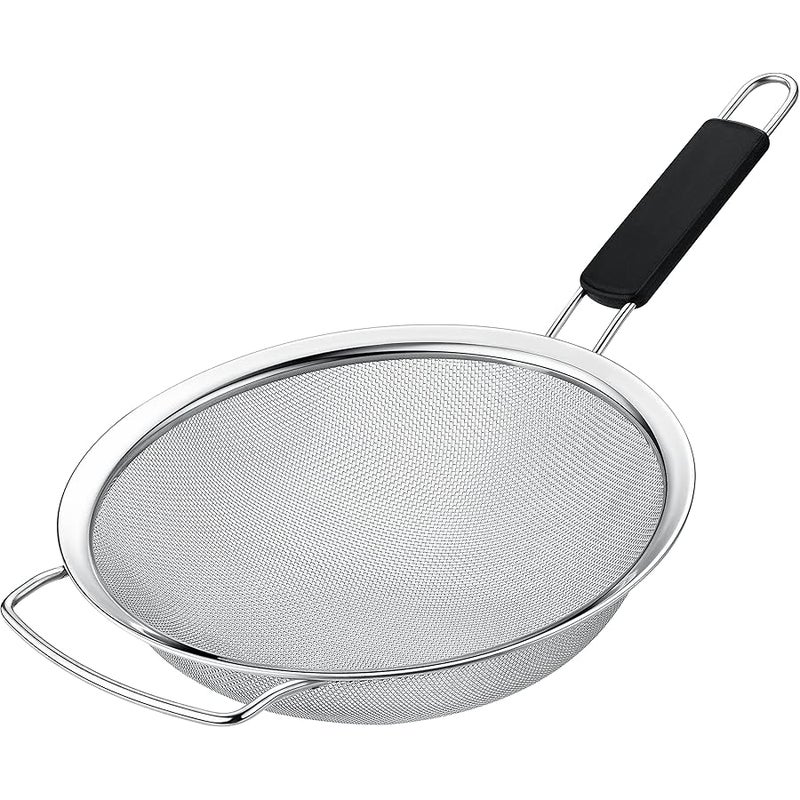 KAFOOR 9 Large Fine Mesh Strainer with Thermo Plastic Rubber Handle - Sieve Fine Mesh Stainless Steel - Ideal to Strain Pasta, Quinoa and Rice - Image 1