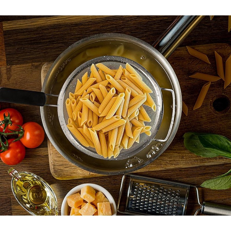 KAFOOR 9 Large Fine Mesh Strainer with Thermo Plastic Rubber Handle - Sieve Fine Mesh Stainless Steel - Ideal to Strain Pasta, Quinoa and Rice - Image 2