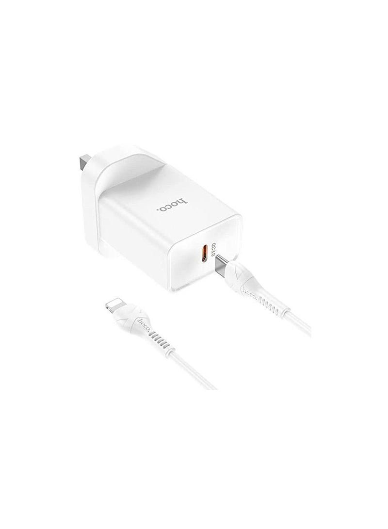 HOCO NK6 Rise, wall charger, Type-C PD 20W output, UK plug, cable Type-C - Image 2