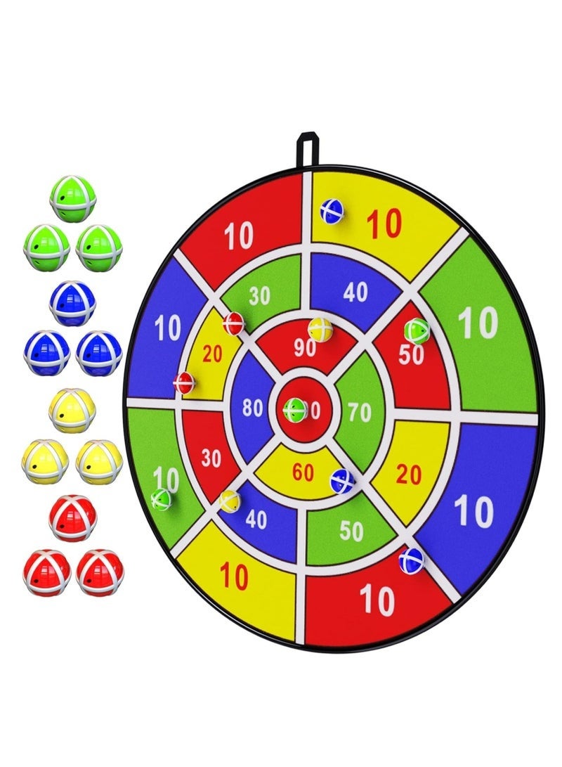 Bukela Large Kids Dart Board with 12 Sticky Balls, Indoor/Outdoor Party Game Toy, Birthday Gift for Boys & Girls. - Image 1