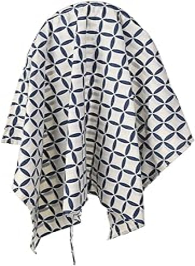 Mix and Max Mix&Max Cotton Nursing Cover Printed Shapes For Unisex-Off White&Navy