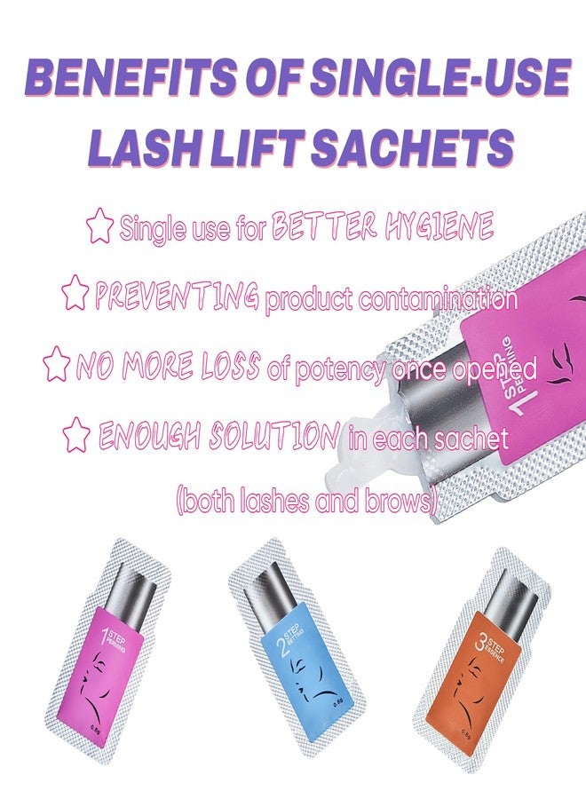 PERMANIA مجموعة رفع الرموش PERMANIA، 15 قطعة لوسيون خطوات منفصلة للصالة أو في المنزل لتجعيد الرموش وتثبيت الحواجب (بدون أدوات) - Image 2