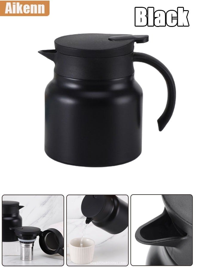 Aikenn Aikenn 1000ML Large Capacity Thermos Cup Tea Cup Stainless Steel Vacuum Insulated Tumbler With Leakproof Lid Long Lasting Coffee Tumbler Black  - Image 1